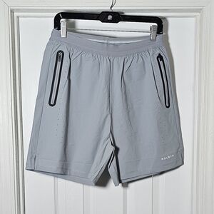 Malbon Golf Performance 2-1 Nylon Shorts Size Medium Steel Gray